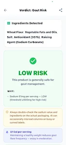 Gout Food Scanner Screenshot3