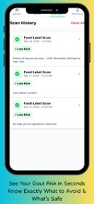 Gout Food Scanner Screenshot5