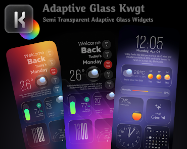 Adaptive Glass KWGT Screenshot3