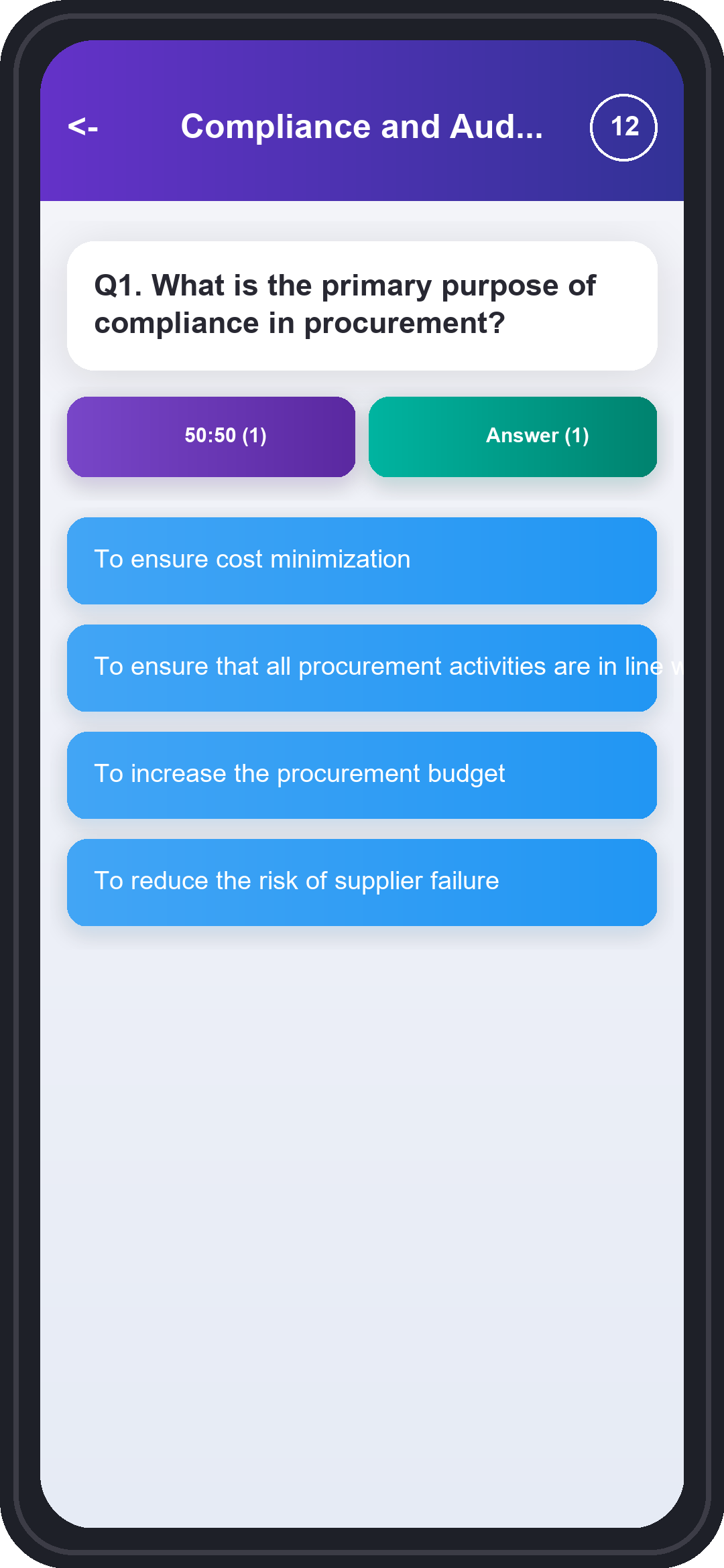 Procurement Knowledge Trivia Screenshot4