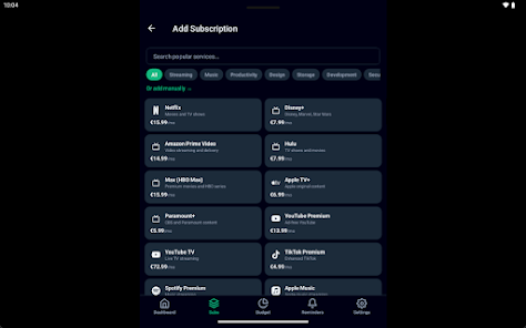 ekspeer: Subscription & Budget Screenshot11