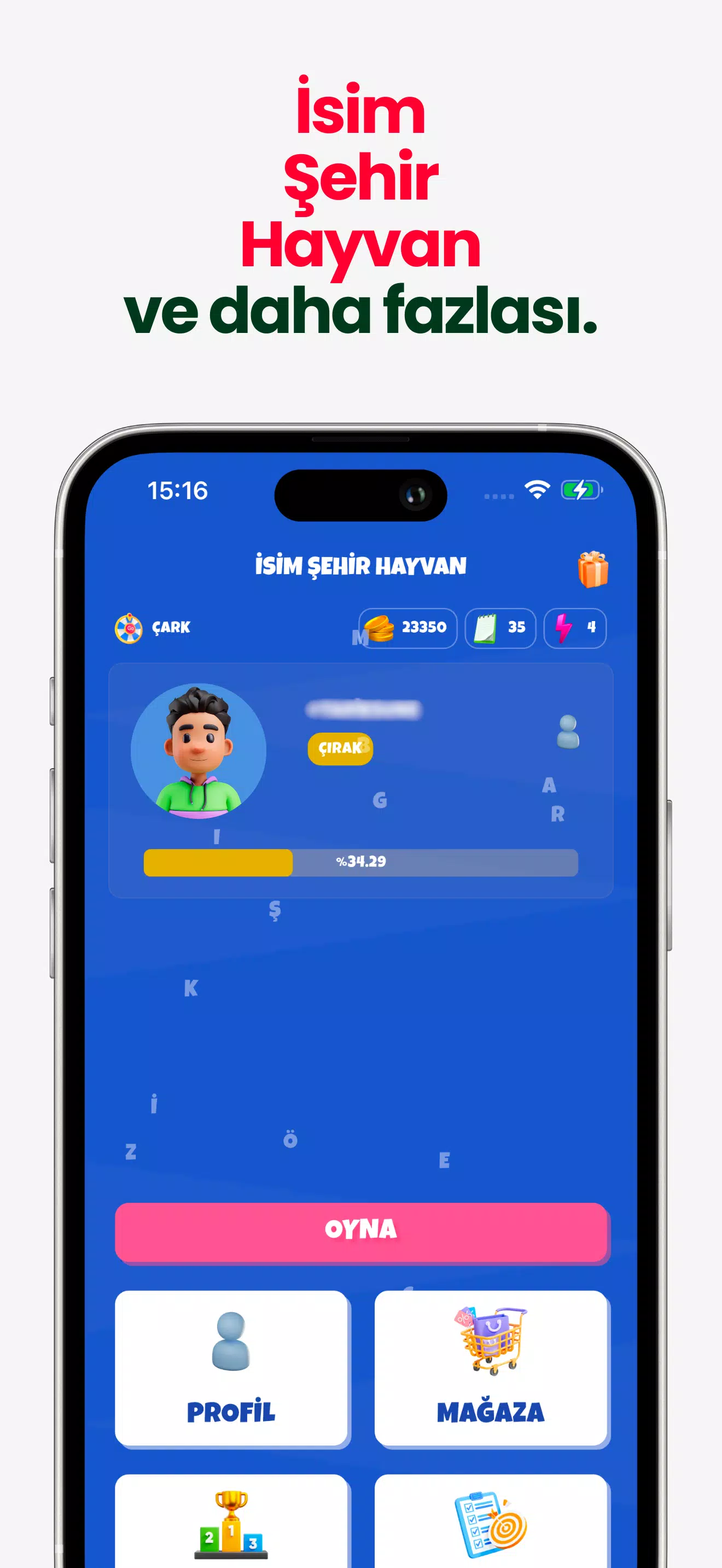 İsim Şehir Hayvan Screenshot2