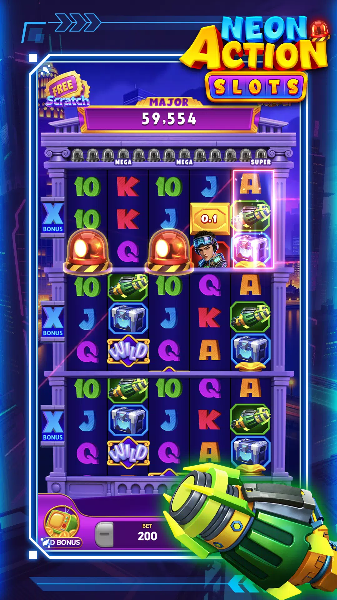 Neon Action Slots Screenshot1