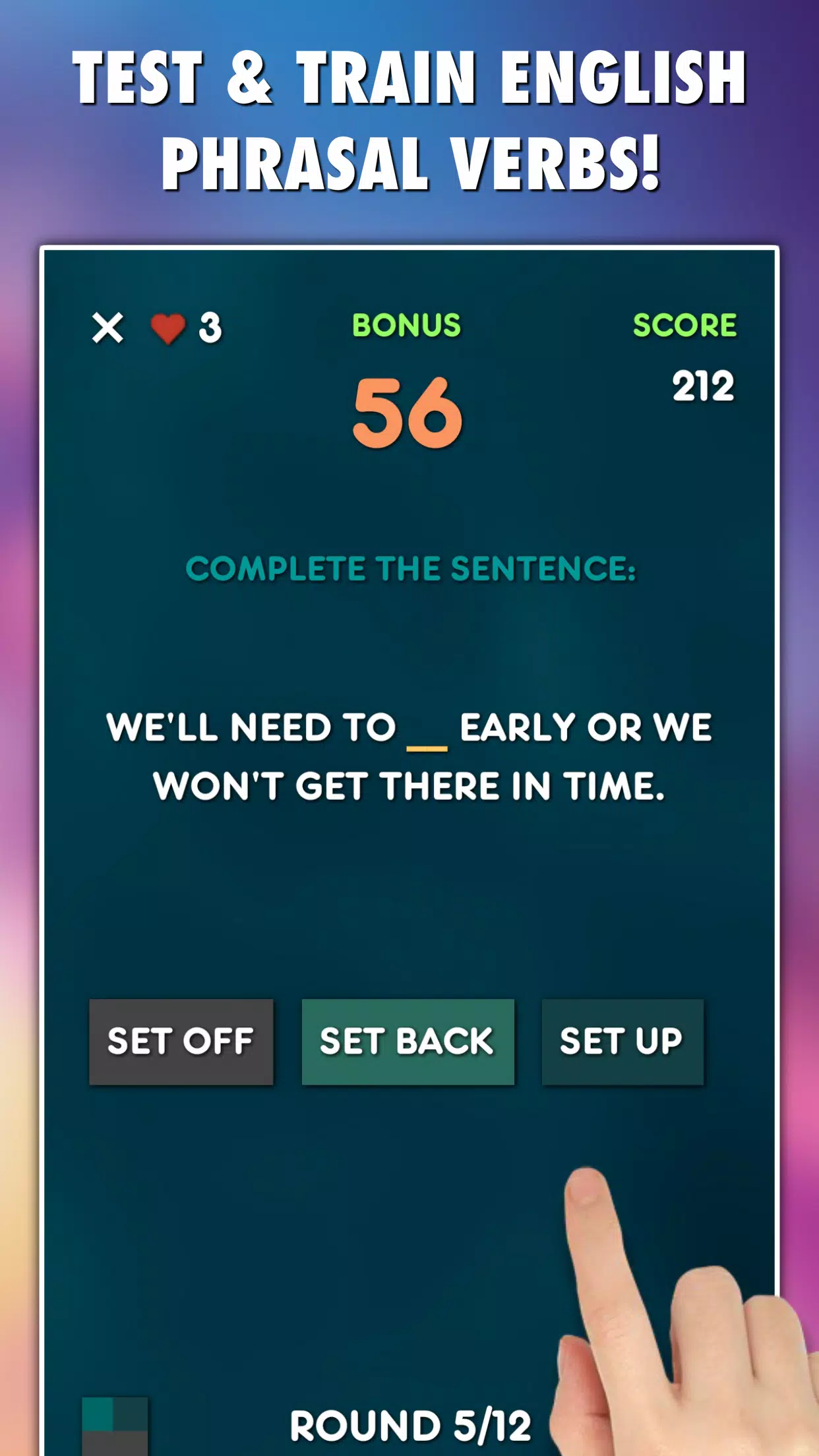 Phrasal Verbs Grammar Test Screenshot1