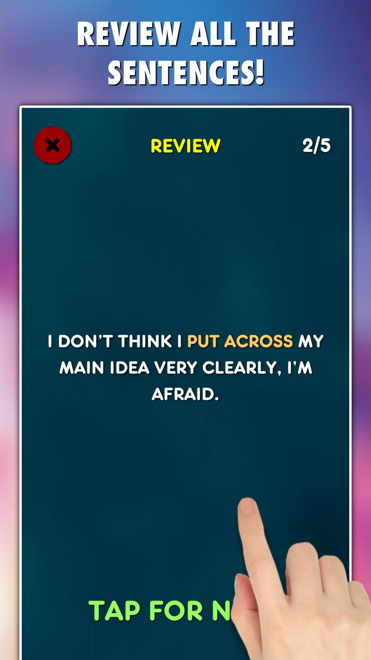 Phrasal Verbs Grammar Test Screenshot6