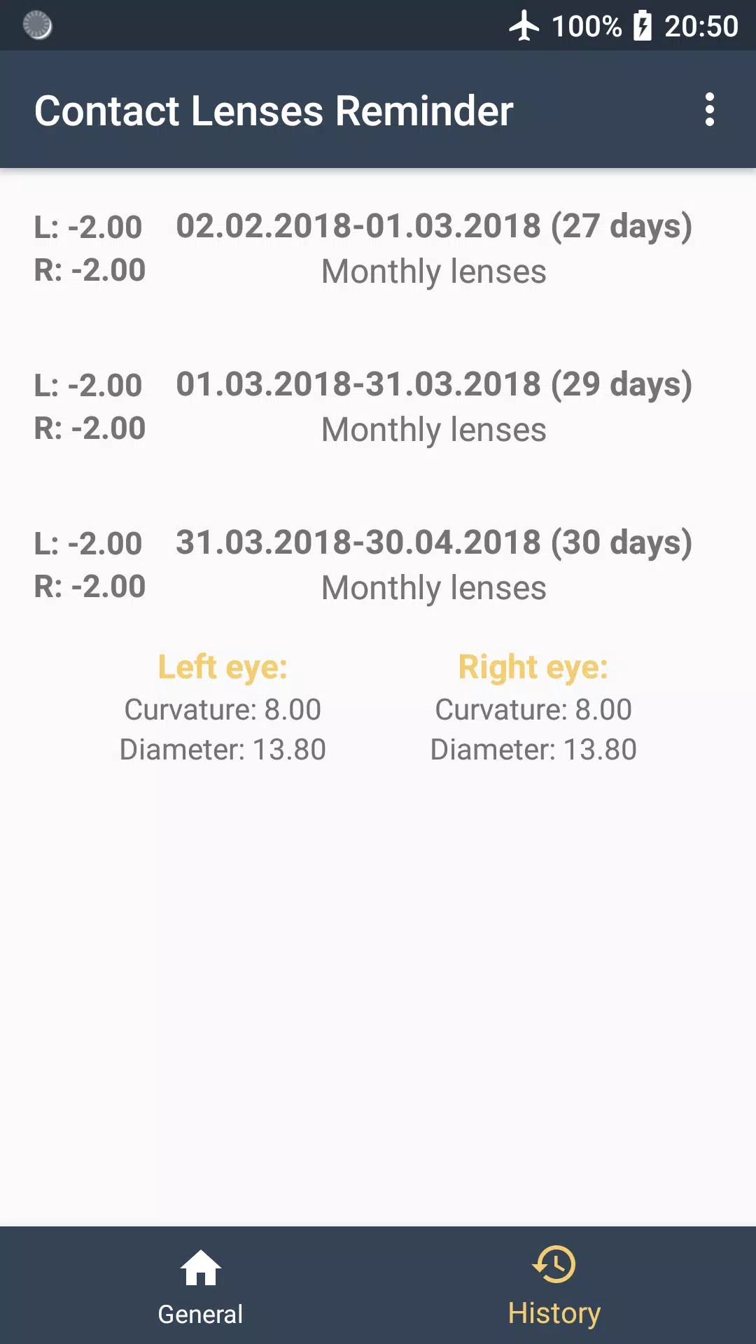 Contact Lenses Reminder Screenshot3