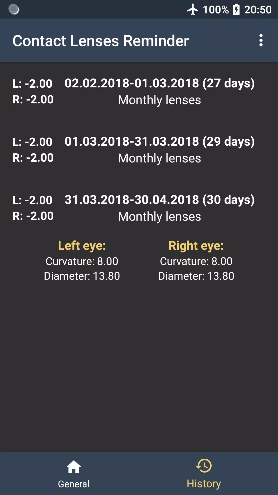 Contact Lenses Reminder Screenshot6